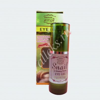 Улиточный гель для кожи вокруг глаз с женьшенем Darawadee Snail & Ginseng Flower Eye Gel, 30мл