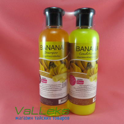 Сет шампунь и кондиционер для блеска волос Банан Banna Banana Shampoo & Conditioner 2х360 мл 