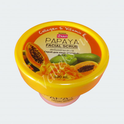 Скраб для сухой кожи лица Папайя Banna Papaya Facial Scrub, 100 мл 