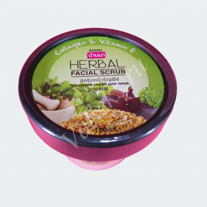 Травяной скраб  для лица с коллагеном и витамином Е Banna Herbal Facial Scrub, 100 мл