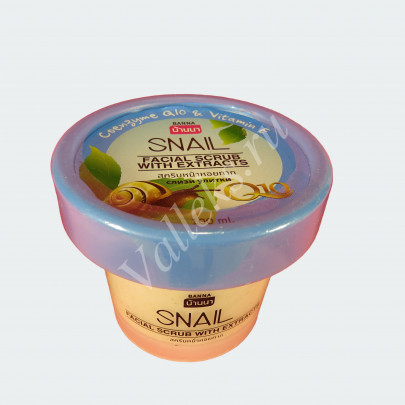 Скраб для лица с муцином улитки, коэнзимом Q10 и витамином Е Banna Snail Facial Scrub, 100 мл