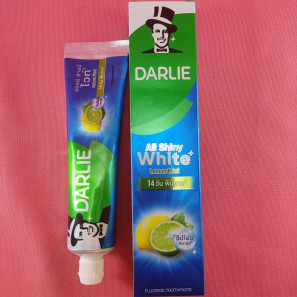 Натуральная зубная паста Свежий лимон Darlie All Shiny White Lemon Mint, 140 гр