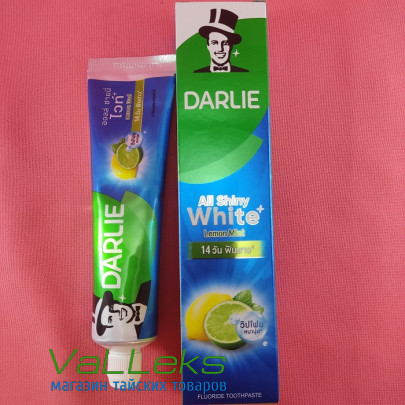 Натуральная зубная паста Свежий лимон Darlie All Shiny White Lemon Mint, 140 гр